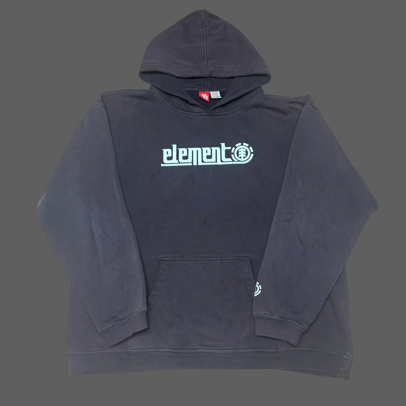 Element Skateboards Hoodie Mens Xl Navy Blue Faded Graphic Logo Sweatshirt